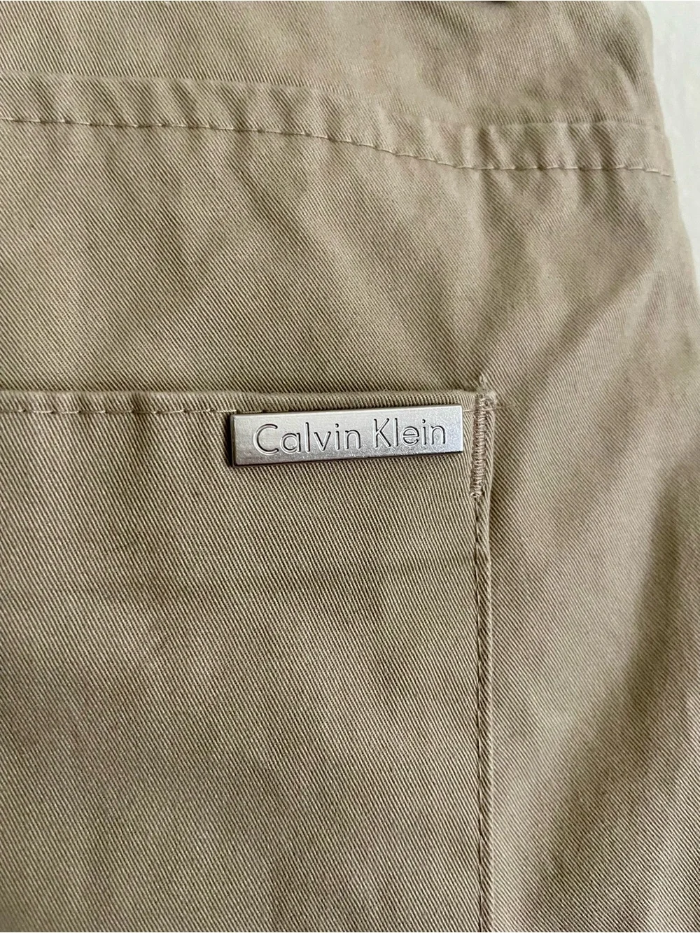 🦘 NWOT Calvin Klein Tan Slim Fit Trousers 34x32 🦘